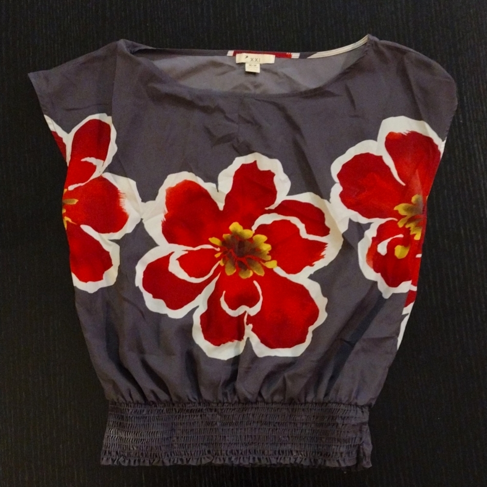 Flower Print Women's Blouse, Top
